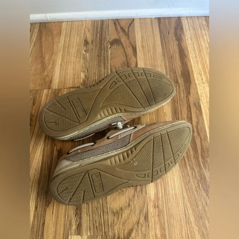 Sperry Top Sider Women Leather Boat Shoes Brown With Memory Foam Size 7